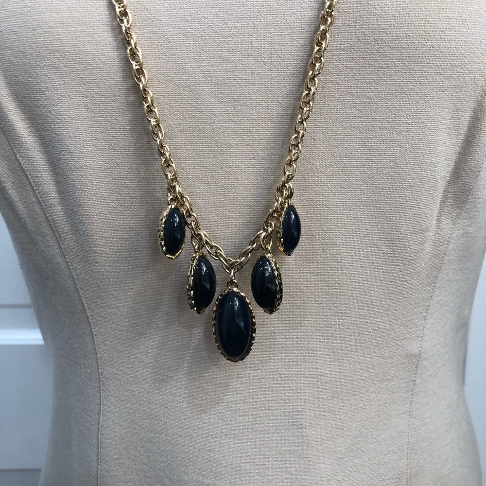 Ann Taylor Blue Enamel Statement Necklace